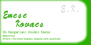 emese kovacs business card